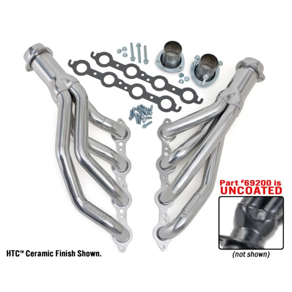 HEDMAN HEDDERS LS SWAP HEADERS; MID LENGTH; LS INTO 1988-98 CHEVY/GMC 2WD 1/2 TON TRUCKS AND SUVS; UNCOATED