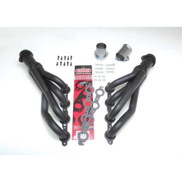 HEDMAN HEDDERS LS SWAP HEADERS; MID LENGTH; 67-87 CHEVY C10 / C20 TRUCKS & SUVS; BLACK MAXX BLACK CERAMIC COATED