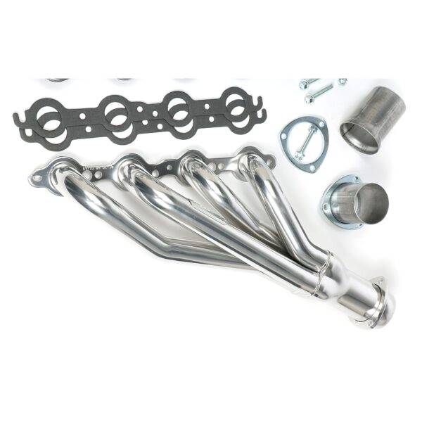 HEDMAN HEDDERS LS SWAP HEADERS; MID LENGTH; 67-87 CHEVY C10 / C20 TRUCKS & SUVS; HTC SILVER CERAMIC COATED