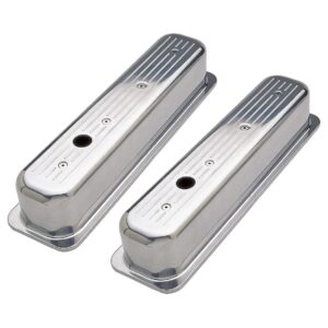 TRANS-DAPT PERFORMANCE PRODUCTS BALL-MILLED ALUMINUM VALVE COVERS; TALL; PINSTRIPES- 1987-1999- SB CHEVROLET 5.0/5.7L