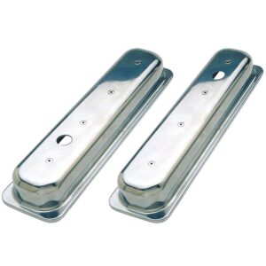 TRANS-DAPT PERFORMANCE PRODUCTS BALL-MILLED ALUMINUM VALVE COVERS; SHORT; PLAIN- 1987-1999- SB CHEVROLET 5.0/5.7L
