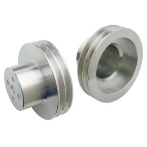 TRANS-DAPT PERFORMANCE PRODUCTS WATER PUMP PULLEY; 2 GROOVE; OLDSMOBILE 330-455- MACHINED ALUMINUM