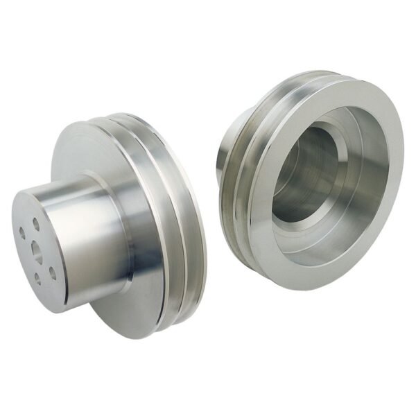 TRANS-DAPT PERFORMANCE PRODUCTS WATER PUMP PULLEY; 2 GROOVE; OLDSMOBILE 330-455- MACHINED ALUMINUM
