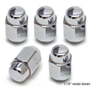 TRANS-DAPT PERFORMANCE PRODUCTS ACORN STYLE LUG NUTS; 1/2 IN. RH THREADS; 60 DEGREE CONICAL SEAT; 1.45 IN. TALL (5 PCS.)- CHROME