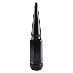 Spiked Lugz Black 19mm Steel 14x1.5 Thread 24 Lugs & 1 Key