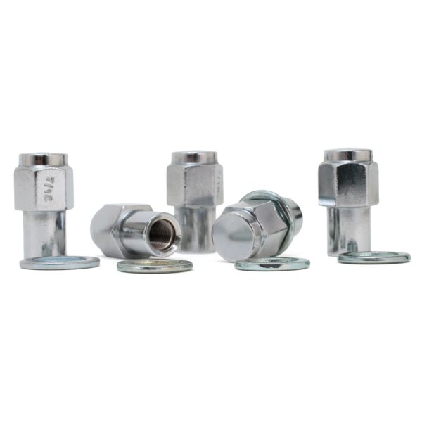 TRANS-DAPT PERFORMANCE PRODUCTS MAG STYLE LUG NUTS; 7/16 IN. RH THREADS; .684 IN. DIAMETER SHANK; 1.56 IN. TALL (5 PCS.)- CHROME