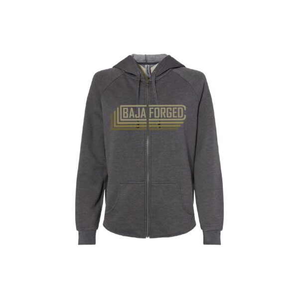 BAJA FORGED WOMEN'S ZIP-UP SWEATSHIRT - SHADOW GREY - L