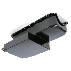 TRANS-DAPT PERFORMANCE PRODUCTS SB CHEVY ('55-79) CLAIMER OIL PAN 283-400; 8QT DRIVERS SIDE DIPSTICK- BLACK