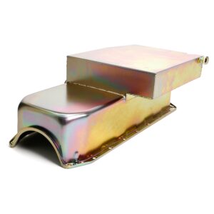 TRANS-DAPT PERFORMANCE PRODUCTS SB CHEVY 283-400 (1955-79) CLAIMER OIL PAN; 8QT; DRIVERS SIDE DIPSTICK- ZINC