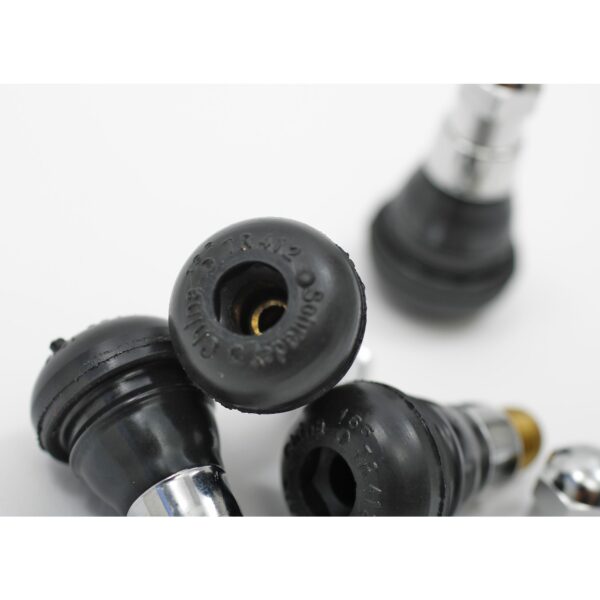TRANS-DAPT PERFORMANCE PRODUCTS VALVE STEMS; PUSH-IN STYLE (4 PCS.)- CHROME / RUBBER
