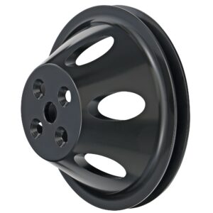 TRANS-DAPT PERFORMANCE PRODUCTS WATER PUMP PULLEY; 1 GROOVE; 1955-1968 CHEVROLET 396-454; SHORT WATER PUMP- BLACK ALUMINUM