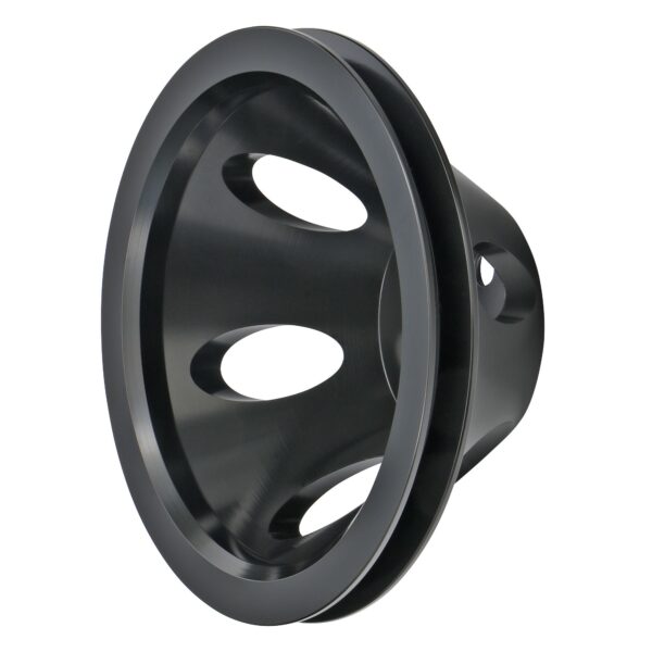 TRANS-DAPT PERFORMANCE PRODUCTS WATER PUMP PULLEY; 1 GROOVE; 1955-1968 CHEVROLET 396-454; SHORT WATER PUMP- BLACK ALUMINUM
