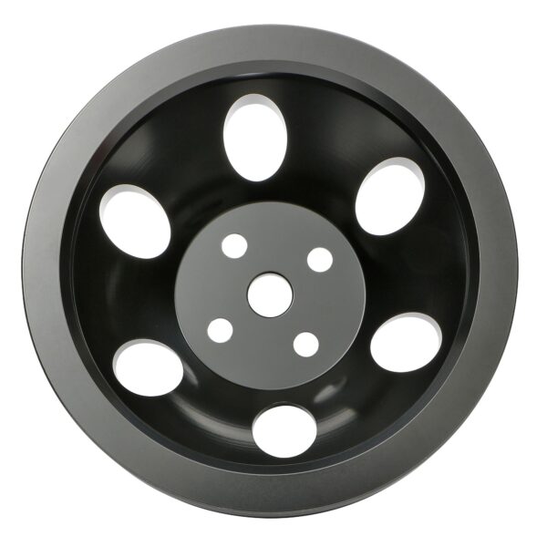 TRANS-DAPT PERFORMANCE PRODUCTS WATER PUMP PULLEY; 2 GROOVE; 1955-1968 CHEVROLET 396-454; SHORT WATER PUMP- BLACK ALUMINUM