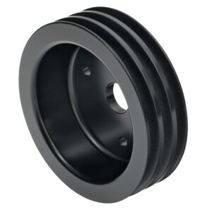 TRANS-DAPT PERFORMANCE PRODUCTS CRANKSHAFT PULLEY; 3 GROOVE; CHEVROLET 396-454; SHORT WATER PUMP- BLACK ALUMINUM