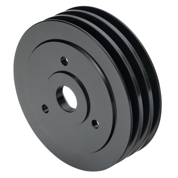 TRANS-DAPT PERFORMANCE PRODUCTS CRANKSHAFT PULLEY; 3 GROOVE; CHEVROLET 396-454; SHORT WATER PUMP- BLACK ALUMINUM