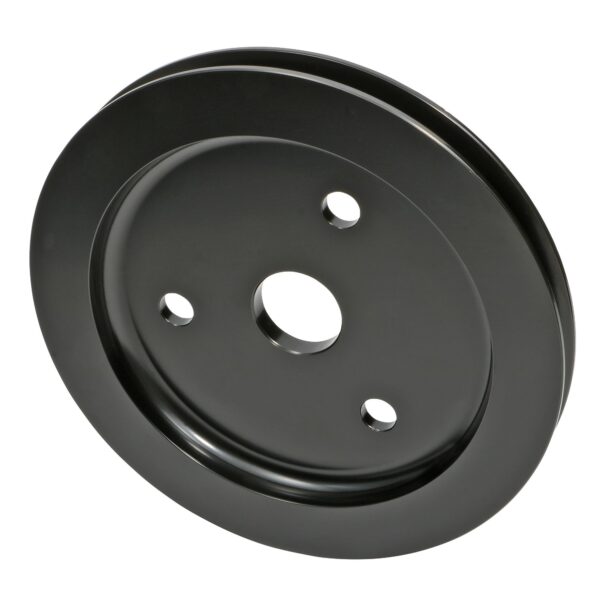 TRANS-DAPT PERFORMANCE PRODUCTS CRANKSHAFT PULLEY; 1 GROOVE; CHEVROLET 283-350; SHORT WATER PUMP- BLACK ALUMINUM