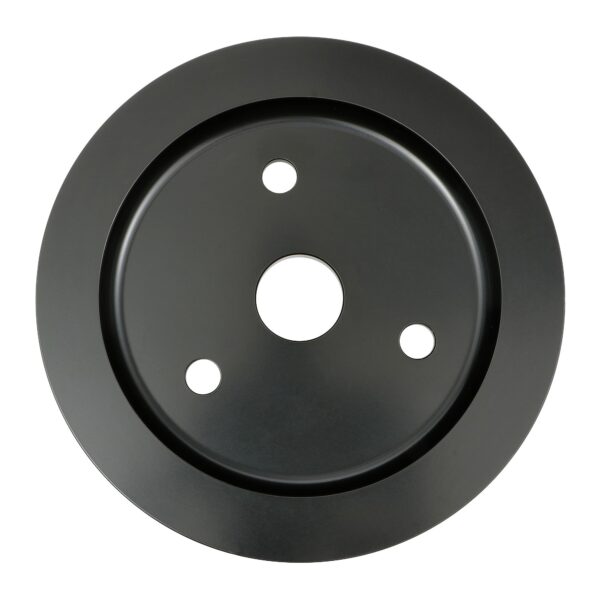 TRANS-DAPT PERFORMANCE PRODUCTS CRANKSHAFT PULLEY; 1 GROOVE; CHEVROLET 283-350; SHORT WATER PUMP- BLACK ALUMINUM