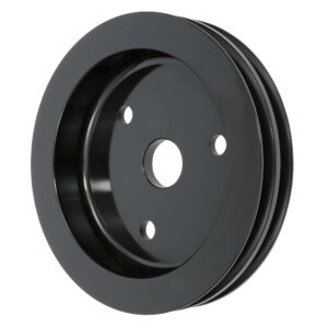 TRANS-DAPT PERFORMANCE PRODUCTS CRANKSHAFT PULLEY; 2 GROOVE; CHEVROLET 283-350; SHORT WATER PUMP- BLACK ALUMINUM
