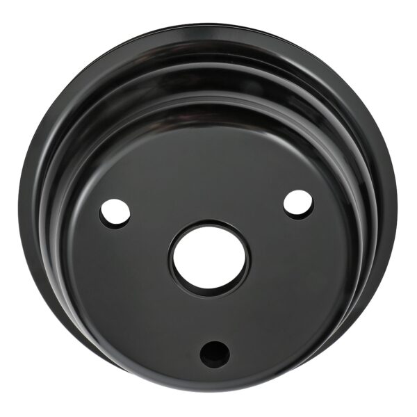 TRANS-DAPT PERFORMANCE PRODUCTS CRANKSHAFT PULLEY; 1 GROOVE; CHEVROLET 283-350; LONG WATER PUMP- BLACK ALUMINUM
