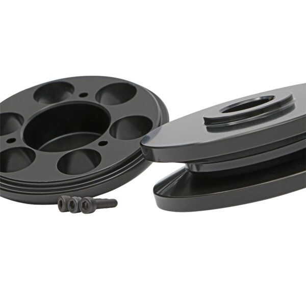 TRANS-DAPT PERFORMANCE PRODUCTS ALTERNATOR PULLEY; CHEVROLET 283-350- BLACK ALUMINUM