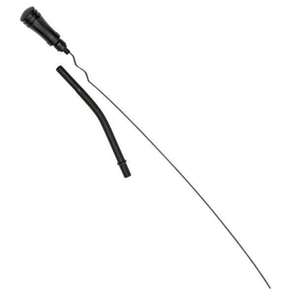 TRANS-DAPT PERFORMANCE PRODUCTS BLACK ALUMINUM HANDLE OIL PAN DIPSTICK WITH BLACK TUBE AND 19 IN. LONG DIPSTICK- 1995-79 CHEVY SB 283-350