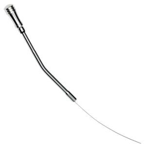 TRANS-DAPT PERFORMANCE PRODUCTS POLISHED ALUMINUM HANDLE OIL PAN DIPSTICK WITH CHROME TUBE AND 17-1/2 IN. LONG DIPSTICK- 1965-79 PONTIAC V8 (NOT 389 OR 403)
