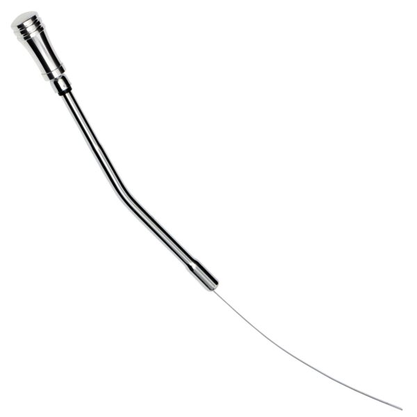 TRANS-DAPT PERFORMANCE PRODUCTS POLISHED ALUMINUM HANDLE OIL PAN DIPSTICK WITH CHROME TUBE AND 17-1/2 IN. LONG DIPSTICK- 1965-79 PONTIAC V8 (NOT 389 OR 403)