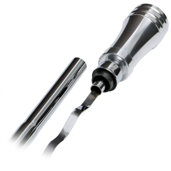 TRANS-DAPT PERFORMANCE PRODUCTS POLISHED ALUMINUM HANDLE OIL PAN DIPSTICK WITH CHROME TUBE AND 17-1/2 IN. LONG DIPSTICK- 1965-79 PONTIAC V8 (NOT 389 OR 403)