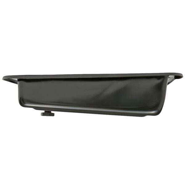 TRANS-DAPT PERFORMANCE PRODUCTS FORD C-4, BLACK STEEL TRANSMISSION PAN; STOCK CAPACITY; STOCK DEPTH; FINNED BOTTOM