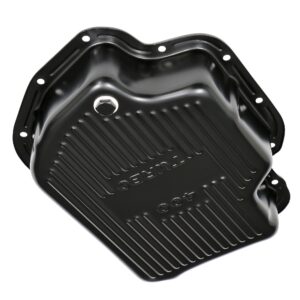 TRANS-DAPT PERFORMANCE PRODUCTS TH400, BLACK STEEL TRANSMISSION PAN; EXTRA CAPACITY (1-1/2 QTS OVER STOCK); 3 IN. DEPTH; FINNED BOTTOM