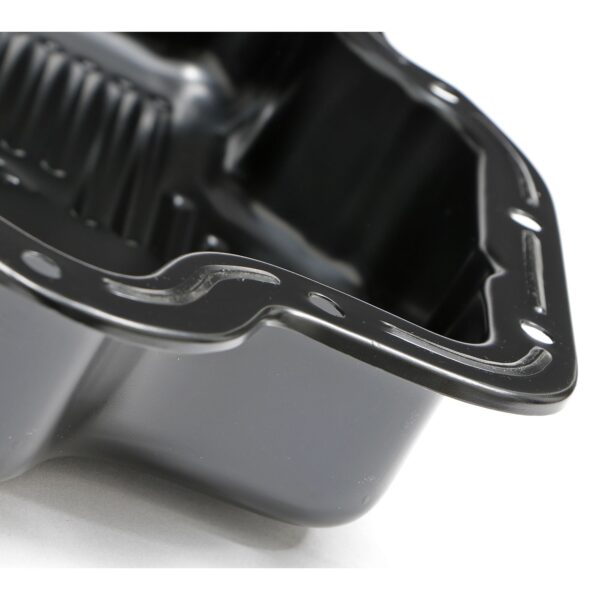 TRANS-DAPT PERFORMANCE PRODUCTS TH400, BLACK STEEL TRANSMISSION PAN; EXTRA CAPACITY (1-1/2 QTS OVER STOCK); 3 IN. DEPTH; FINNED BOTTOM