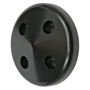 TRANS-DAPT PERFORMANCE PRODUCTS WATER PUMP PULLEY NOSE; 1955-1968 CHEVROLET 283-350; SHORT WATER PUMP- BLACK ALUMINUM