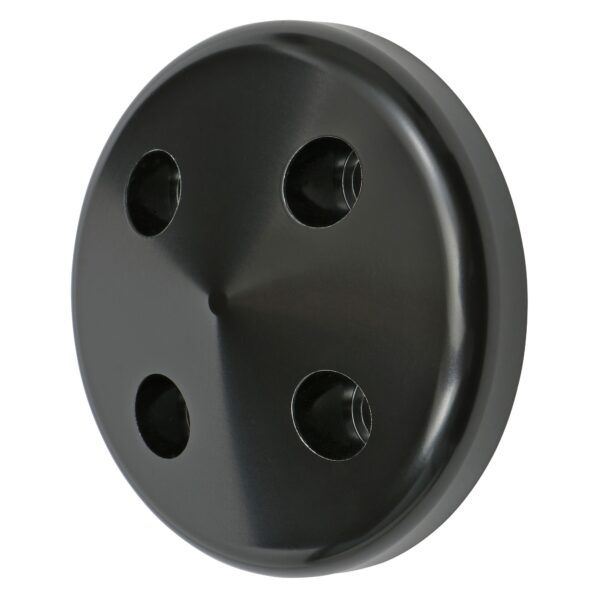 TRANS-DAPT PERFORMANCE PRODUCTS WATER PUMP PULLEY NOSE; 1955-1968 CHEVROLET 283-350; SHORT WATER PUMP- BLACK ALUMINUM