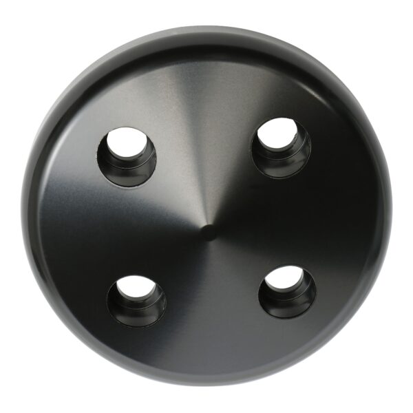 TRANS-DAPT PERFORMANCE PRODUCTS WATER PUMP PULLEY NOSE; 1955-1968 CHEVROLET 283-350; SHORT WATER PUMP- BLACK ALUMINUM
