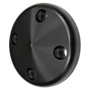 TRANS-DAPT PERFORMANCE PRODUCTS WATER PUMP PULLEY NOSE; 1969-1985 CHEVROLET 283-350; LONG WATER PUMP- BLACK ALUMINUM