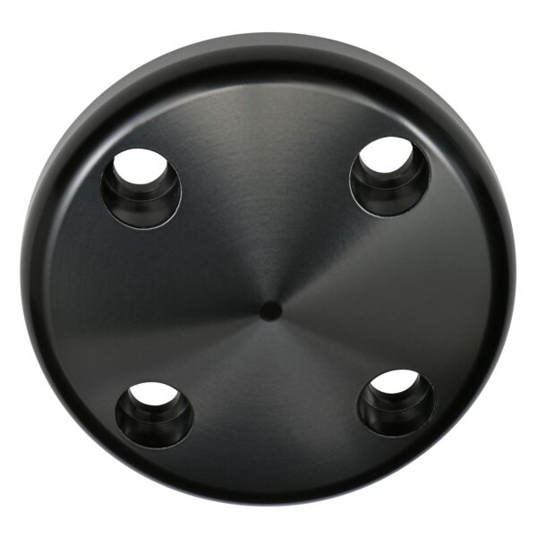 TRANS-DAPT PERFORMANCE PRODUCTS WATER PUMP PULLEY NOSE; 1969-1985 CHEVROLET 283-350; LONG WATER PUMP- BLACK ALUMINUM