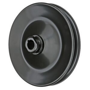 TRANS-DAPT PERFORMANCE PRODUCTS POWER STEERING PULLEY; FITS 1967-84 GM POWER STEERING PUMPS; SINGLE V-GROOVE; 5/8 IN. SHAFT WITH KEYWAY- BLACK STEEL
