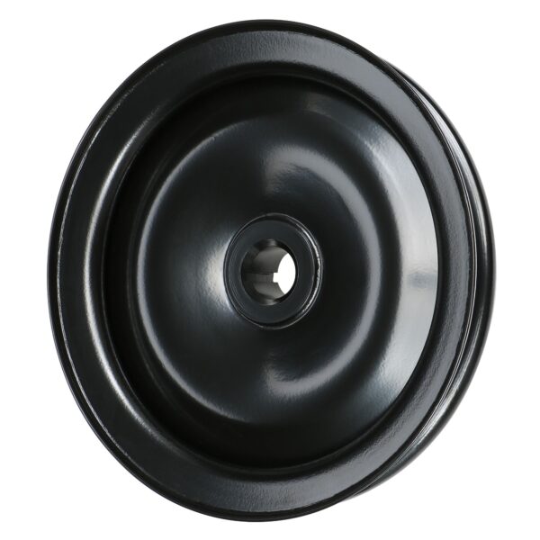 TRANS-DAPT PERFORMANCE PRODUCTS POWER STEERING PULLEY; FITS 1967-84 GM POWER STEERING PUMPS; SINGLE V-GROOVE; 5/8 IN. SHAFT WITH KEYWAY- BLACK STEEL