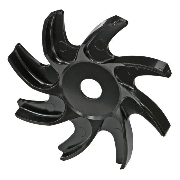 TRANS-DAPT PERFORMANCE PRODUCTS ALTERNATOR PULLEY FAN; GM AND FORD ALTERNATORS (PASSENGER CARS ONLY)- BLACK ALUMINUM