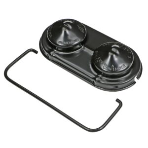 TRANS-DAPT PERFORMANCE PRODUCTS BRAKE MASTER CYLINDER COVER; EARLY GM (1967-80); 2-3/8 IN. X 5 IN.; SINGLE BAIL- BLACK STEEL