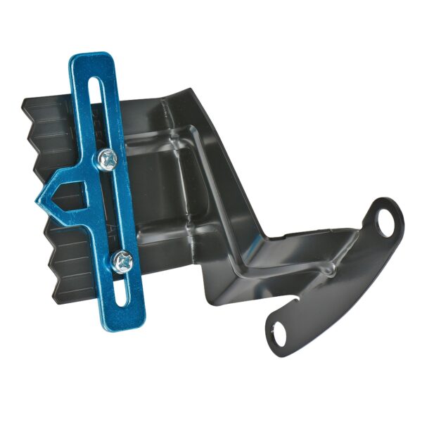 TRANS-DAPT PERFORMANCE PRODUCTS ASPHALT BLACK, STEEL TIMING TAB WITH POINTER- CHEVY SB 283-400 OR 4.3L V6 (8 IN. BALANCERS)
