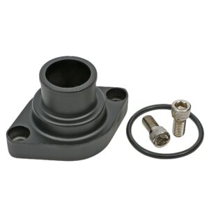 TRANS-DAPT PERFORMANCE PRODUCTS STRAIGHT-UP STYLE WATER NECK; (O-RING SEAL); SB AND BB CHEVY V8- BLACK ALUMINUM