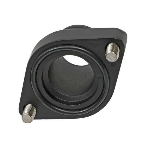 TRANS-DAPT PERFORMANCE PRODUCTS STRAIGHT-UP STYLE WATER NECK; (O-RING SEAL); SB AND BB CHEVY V8- BLACK ALUMINUM