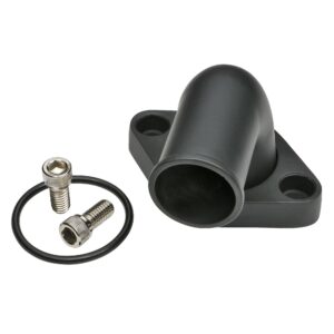 TRANS-DAPT PERFORMANCE PRODUCTS 90 DEGREE, SWIVEL STYLE WATER NECK; (O-RING SEAL); SB AND BB CHEVY V8- BLACK ALUMINUM
