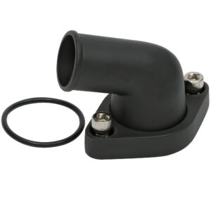 TRANS-DAPT PERFORMANCE PRODUCTS 15 DEGREE, SWIVEL STYLE WATER NECK; (O-RING SEAL); SB AND BB CHEVY V8- BLACK ALUMINUM