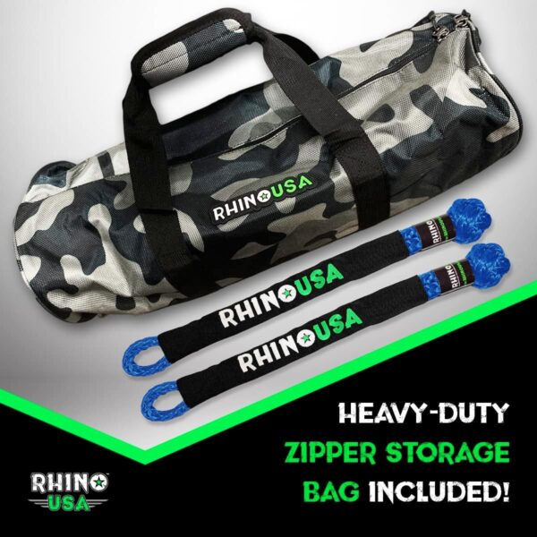 RHINO USA 7/8" X 30' KINETIC ROPE RECOVERY KIT W/SOFT SHACKLES (BLUE)