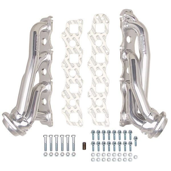 STAINLESS STEEL Headers; 06-08 Dodge Charger & Magnum, 05-10 Chrysler 300C; 1-1/2 IN. SHORT Tube- HTC silver ceramic coated