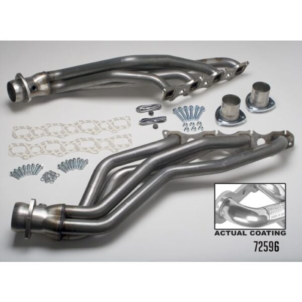 HEDMAN HEDDERS STAINLESS/HTC COATED HEADERS; 1-5/8 IN. TUBE DIA.; 3 IN. COLL.; FULL LENGTH DESIGN