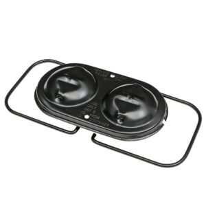 TRANS-DAPT PERFORMANCE PRODUCTS BRAKE MASTER CYLINDER COVER; EARLY GM (1970-80); 3 X 5-3/4 IN.; DOUBLE BAIL- BLACK STEEL