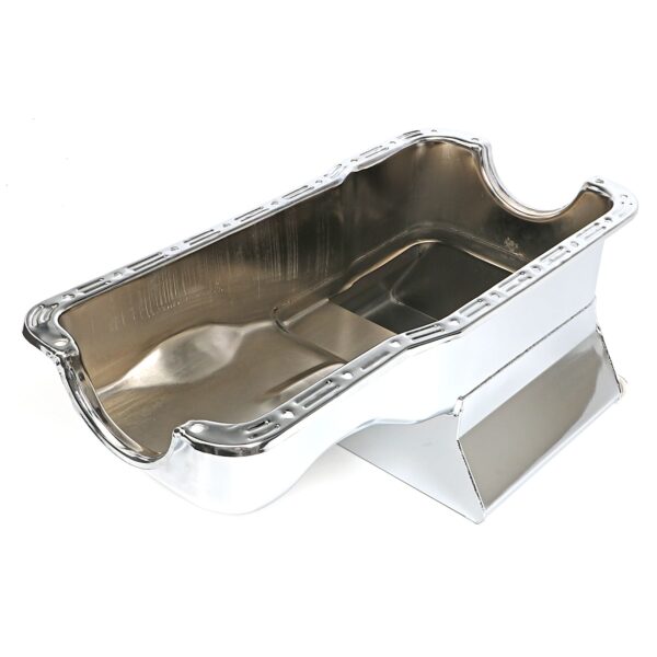 TRANS-DAPT PERFORMANCE PRODUCTS SB FORD OIL PAN 1965-1987 260-289-302 7QT FRONT SUMP CHROME